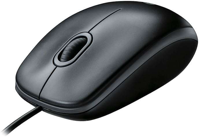Logitech B100 Wired Mouse for Computer and Laptop, USB Corded Mouse, Right or Left Hand Use - Black - Image 1