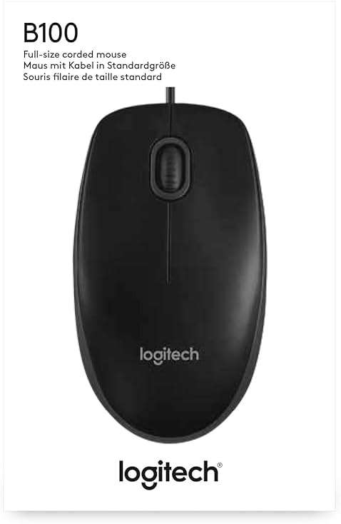 Logitech B100 Wired Mouse for Computer and Laptop, USB Corded Mouse, Right or Left Hand Use - Black - Image 7