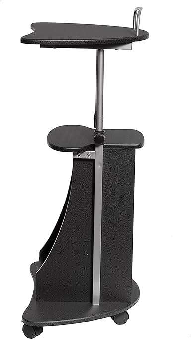 Techni Mobili Sit-to-Stand Rolling Adjustable Height Laptop Cart with Storage, Graphite, 22 x 16 x 46 - Image 7