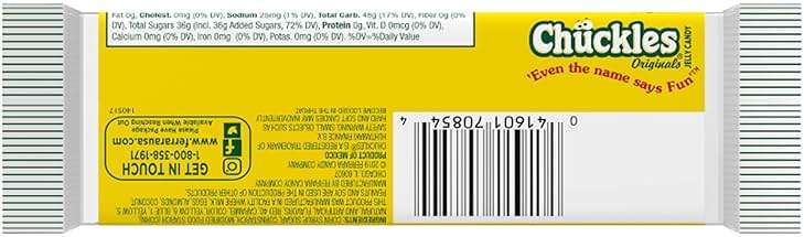 Wonka Chuckles Original, Jelly Sugar-Coated Candies, Fruit Flavored Candy, 2 Ounce Bars (Pack of 24) - Image 4