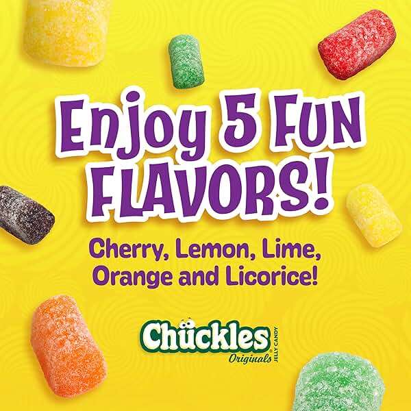 Wonka Chuckles Original, Jelly Sugar-Coated Candies, Fruit Flavored Candy, 2 Ounce Bars (Pack of 24) - Image 6