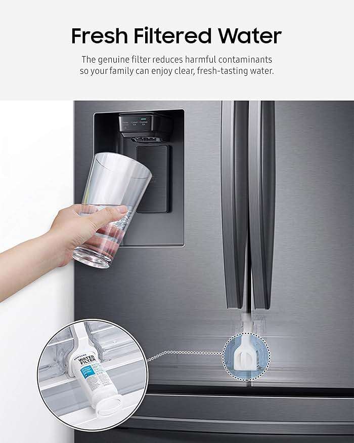 SAMSUNG Genuine Filter for Refrigerator Water and Ice, Carbon Block Filtration for Clean, Clear Drinking Water, 6-Month Life, HAF-CIN/EXP, 1 Pack - Image 3