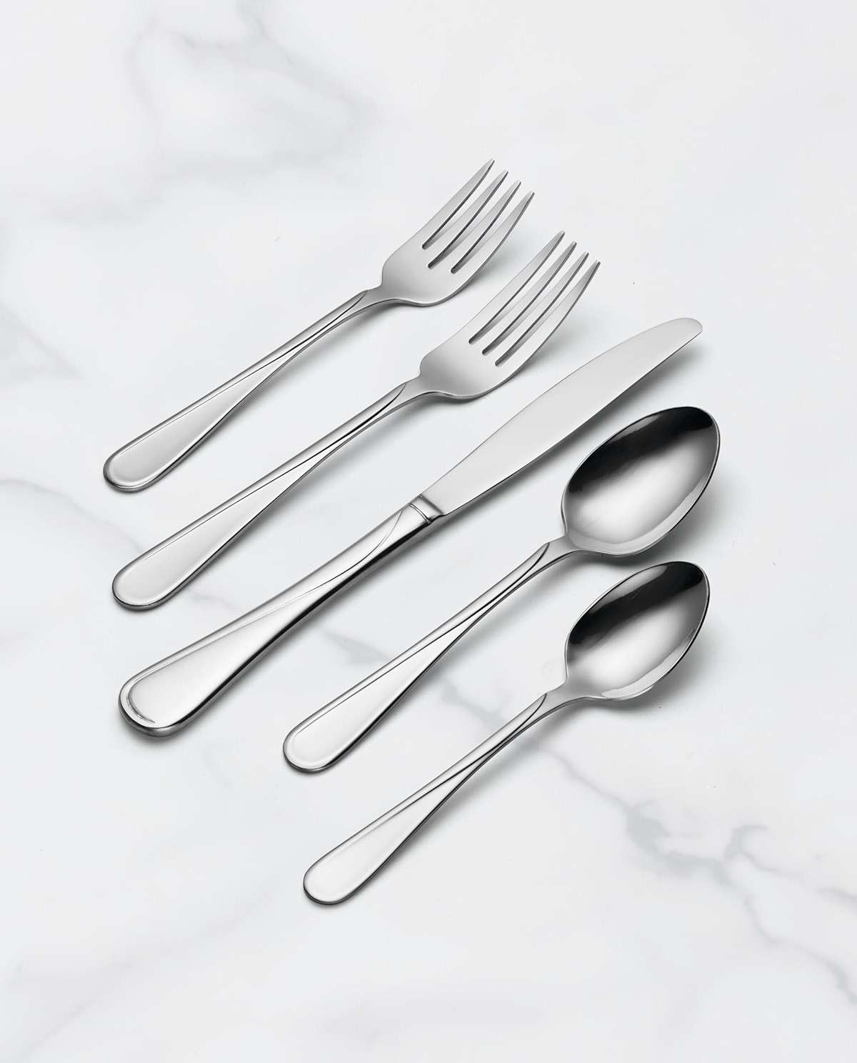 Oneida Silverware Set For 12, Flight 65-Piece Everyday Flatware Set with Serving Utensils, Service For 12, 18/0 Stainless Steel, Mirror Finish, Dishwasher Safe, Light Weight, Dining (Silver, 65 Piece) - Image 8