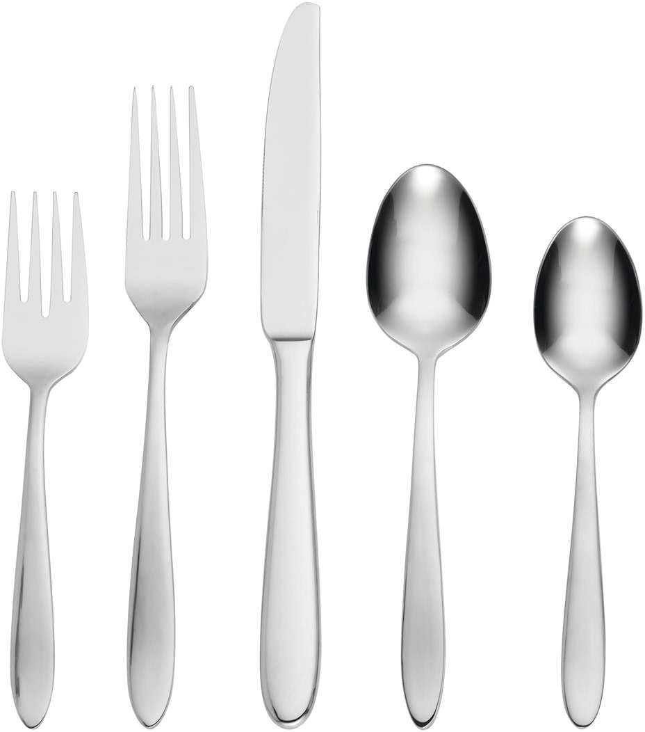Oneida Silverware Set, Mooncrest 65-Piece Everyday Flatware Set, Service For 12, 18/0 Stainless Steel, Rust Resistant And Dishwasher Safe, Knives Spoons And Forks, Utensils (Silver, 65 Piece) - Image 1