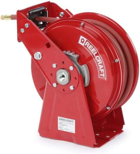Reelcraft DP5835 OLP Heavy Duty Compact Dual Pedestal Hose Reel, 1/2" x 35', 300 Psi, Air/Water Hose Included - Image 3