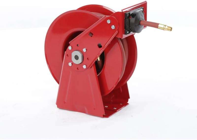 Reelcraft DP5835 OLP Heavy Duty Compact Dual Pedestal Hose Reel, 1/2" x 35', 300 Psi, Air/Water Hose Included - Image 4