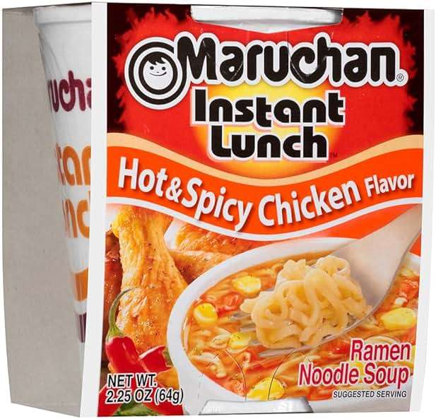 Maruchan Instant Lunch Ramen Noodles, Hot & Spicy Chicken Flavor – Japanese-Style Instant Noodle Soup, Easy Meal Ready in 3 Minutes – 2.25 Oz. (12 Pack) - Image 5
