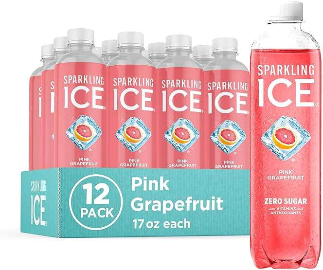 Sparkling Ice, Pink Grapefruit Sparkling Water, Zero Sugar Flavored Water, with Antioxidants and Vitamins, Zero Sugar, 17 fl oz Bottles (Pack of 12) - Image 1