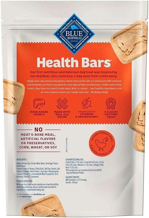 Blue Buffalo Health Bars Crunchy Dog Biscuits, Oven-Baked with Natural Ingredients, Bacon, Egg & Cheese, 16-oz Bag - Image 2
