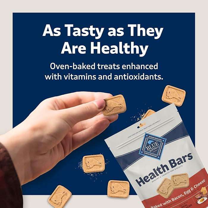 Blue Buffalo Health Bars Crunchy Dog Biscuits, Oven-Baked with Natural Ingredients, Bacon, Egg & Cheese, 16-oz Bag - Image 7