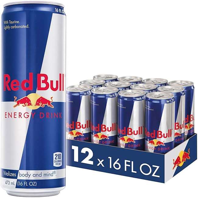 Red Bull Energy Drink with 151mg Caffeine plus Taurine & B Vitamins, 16 Fl Oz, Pack of 12 Cans - Image 1