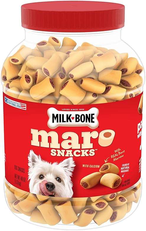 Milk-Bone MaroSnacks Small Dog Treats with Real Bone Marrow, 40 Oz. Canister - Image 1