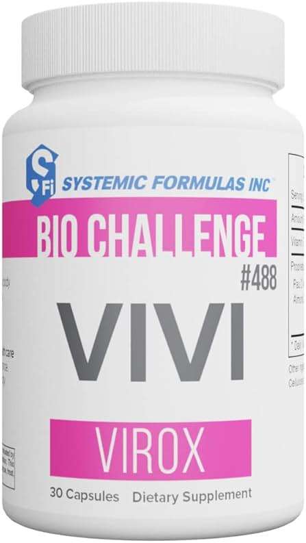 Systemic Formulas Bio Challenge #488 VIVI Virox - 30 Capsules. Powerful Immune Support Blend with PAU D’Arco, Leptotaenia Oil (Lomatium dissectum), Bitter Almond Oil, Jojoba Oil and Vitamin E. - Image 1