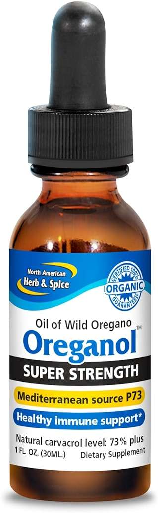 NORTH AMERICAN HERB & SPICE Super Strength Oreganol - 1 fl. oz. - Unprocessed, Wild, Organic Oregano Oil - Mediterranean Source P73 - Non-GMO - 432 Servings - Image 1