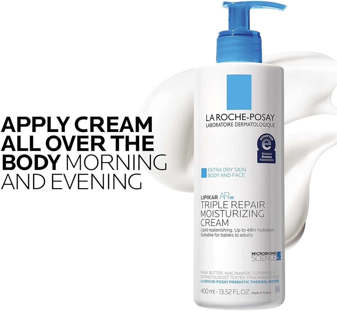 La Roche-Posay Lipikar AP+MAX Triple Repair Moisturizing Body Cream | Face & Body Lotion for Dry Skin with Shea Butter & Niacinamide | Gentle Moisturizer for Very Dry, Rough & Sensitive Skin - Image 8