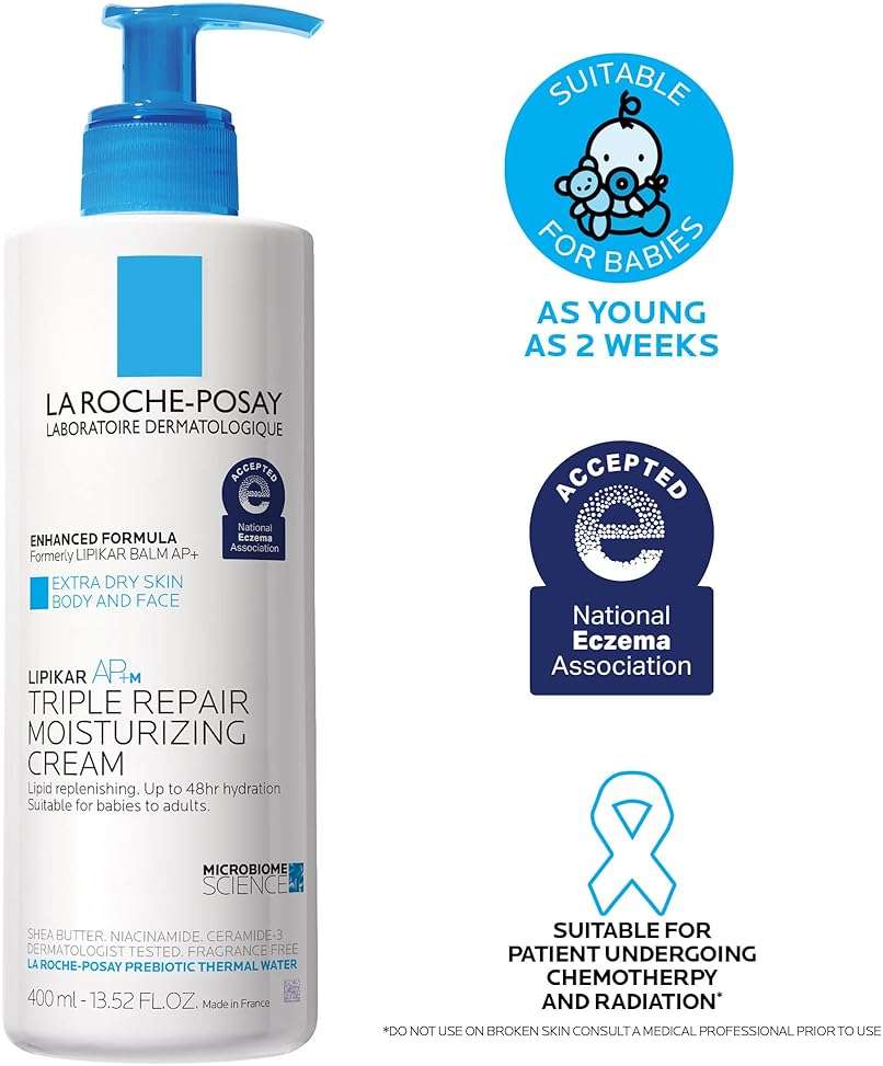 La Roche-Posay Lipikar AP+MAX Triple Repair Moisturizing Body Cream | Face & Body Lotion for Dry Skin with Shea Butter & Niacinamide | Gentle Moisturizer for Very Dry, Rough & Sensitive Skin - Image 9