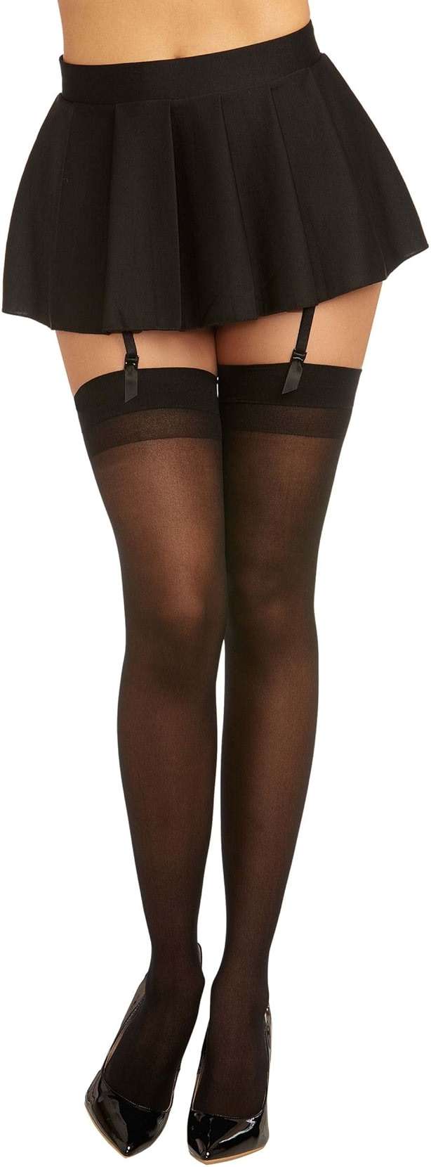 Dreamgirl Womens Sheer Thigh Stockings With Backseam Hosiery, Black - Image 1