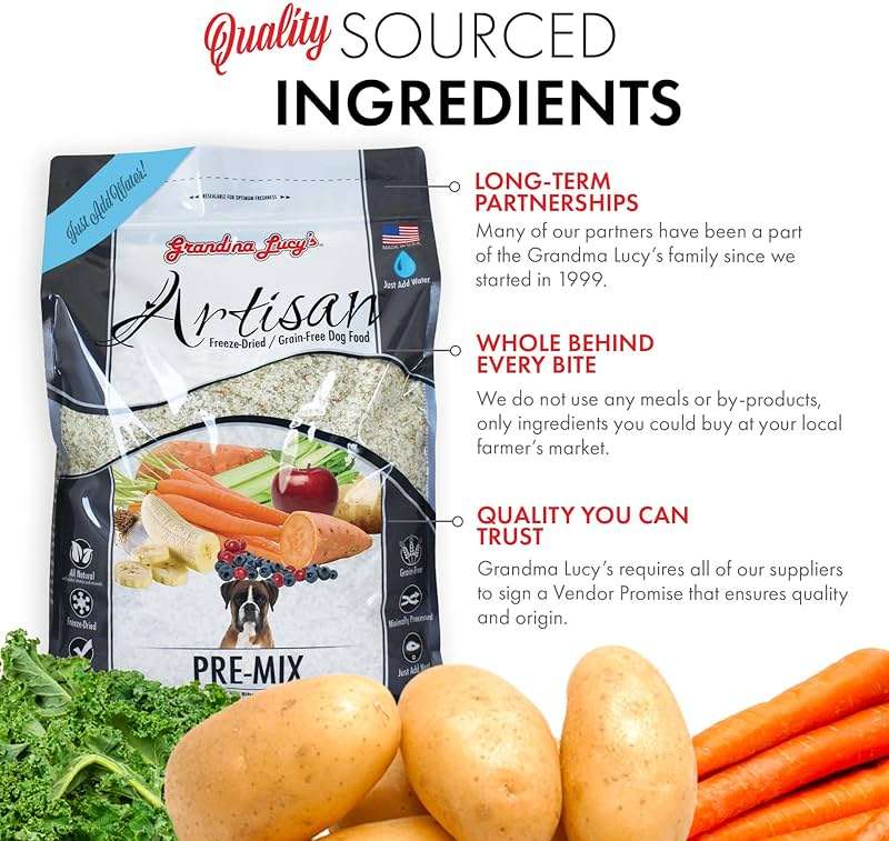 Grandma Lucy's Artisan Pre-Mix Dog Food, Grain Free and Freeze-Dried - 3Lb Bag - Image 5
