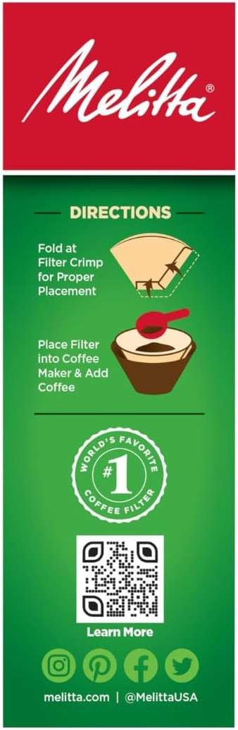 Melitta #2 Cone Coffee Filters, Natural Brown, 100 Count - Fits all 2-6 Cup Cone Coffee Makers and 1-cup Pour-Over Brewers, Compostable, Tear-Resistant, Made in USA - Image 13