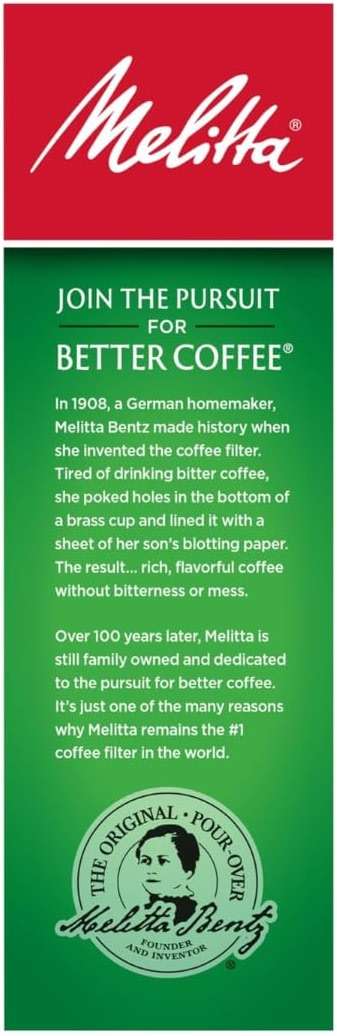 Melitta #2 Cone Coffee Filters, Natural Brown, 100 Count - Fits all 2-6 Cup Cone Coffee Makers and 1-cup Pour-Over Brewers, Compostable, Tear-Resistant, Made in USA - Image 14