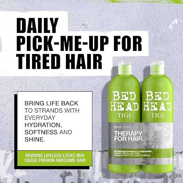 Bed Head by TIGI Urban Antidotes Re-Energize Daily Shampoo and Conditioner Set, 25.36 fl oz - Image 3