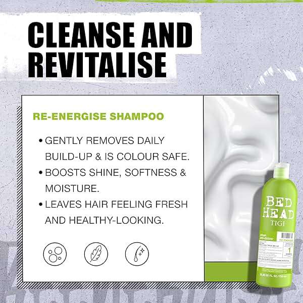 Bed Head by TIGI Urban Antidotes Re-Energize Daily Shampoo and Conditioner Set, 25.36 fl oz - Image 5