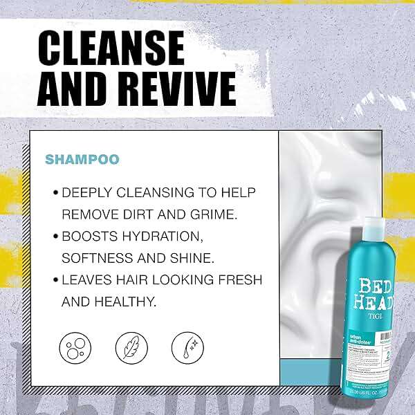 TIGI Bed Head Urban Antidotes Recovery Shampoo and Conditioner Set for Dry, Damaged Hair, 25.36 fl oz, 2 Count - Image 5