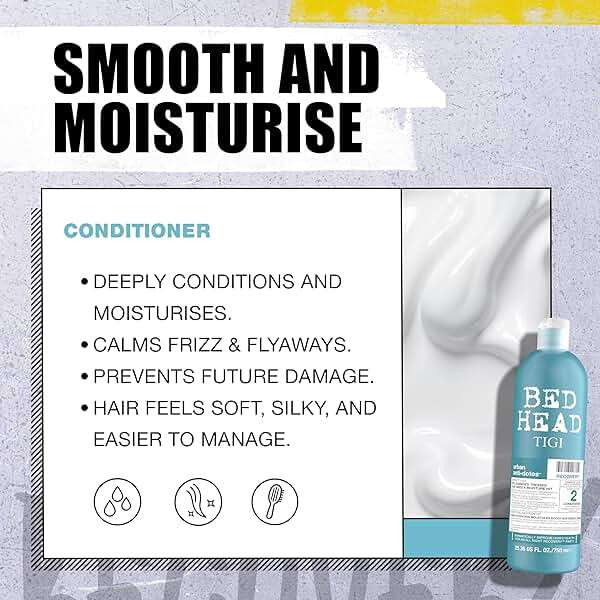 TIGI Bed Head Urban Antidotes Recovery Shampoo and Conditioner Set for Dry, Damaged Hair, 25.36 fl oz, 2 Count - Image 6