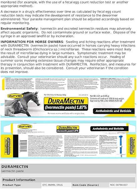 Duramectin Ivermectin Paste 1.87% for Horses, 0.21 oz - Image 4