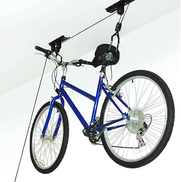 Bike Hanger - Overhead Hoist Pulley System with 100lb Capacity for Bicycles or Ladders - Secure Garage Ceiling Storage by Rad Sportz - Image 6