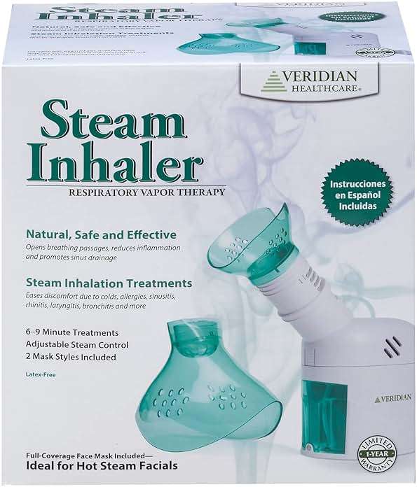 Veridian Healthcare Steam Inhaler Respiratory Vapor Therapy, Green, 1 Count (Pack of 1) - Image 3