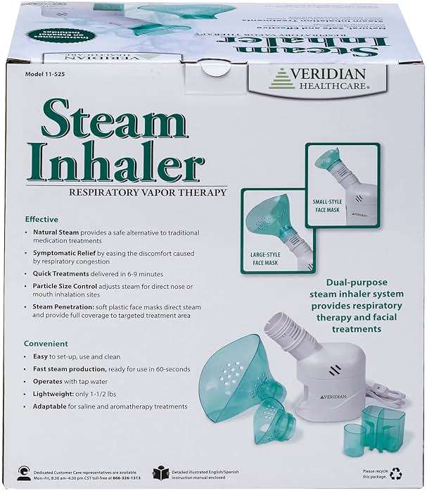 Veridian Healthcare Steam Inhaler Respiratory Vapor Therapy, Green, 1 Count (Pack of 1) - Image 4