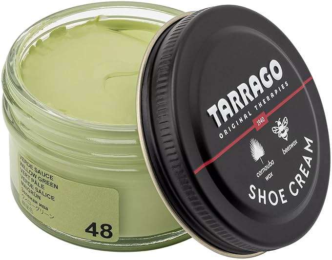 Tarrago Shoe Cream Professional Shoe Polish for Leather Boots, Shoes, Purse, Furniture Eco Friendly Leather Conditioner 1.7oz - Willow Green #48 - Image 1