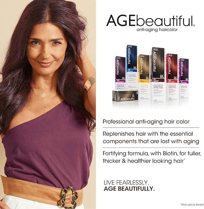 AGE beautiful Permanent Hair Color Cream, 100% Gray Coverage Hair Dye with Biotin Anti-Aging Formula for Fuller, Thicker Hair, Professional Salon Quality - Image 2