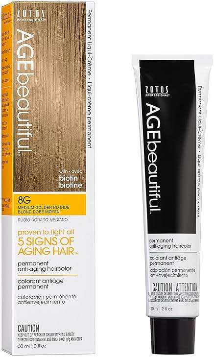 AGE beautiful Permanent Hair Color Cream, 100% Gray Coverage Hair Dye with Biotin Anti-Aging Formula for Fuller, Thicker Hair, Professional Salon Quality - Image 1