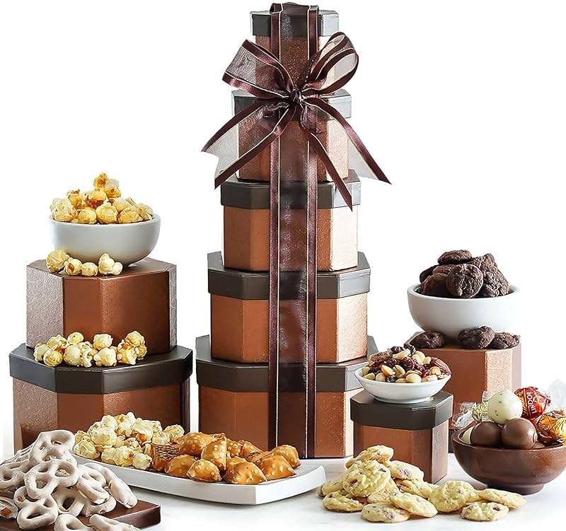 Broadway Basketeers Gift Basket with Gourmet Snack Assortment for Fathers Day, Mom, Dad, Thank You, Corporate Gifts, Kosher - Image 1