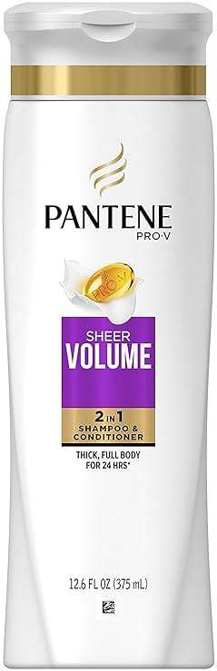 Pantene Pro-V 2 in 1 Shampoo & Conditioner, Sheer Volume with Collagen, 12.6 Ounce - Image 1