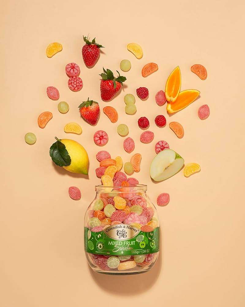 Cavendish & Harvey | Mixed Fruit Hard Candy Drops | 34 Ounce Jar - Image 2