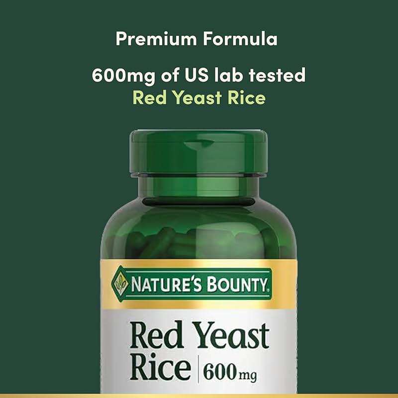 Nature's Bounty Red Yeast Rice, Herbal Supplement, 600mg, 250 Capsules - Image 3