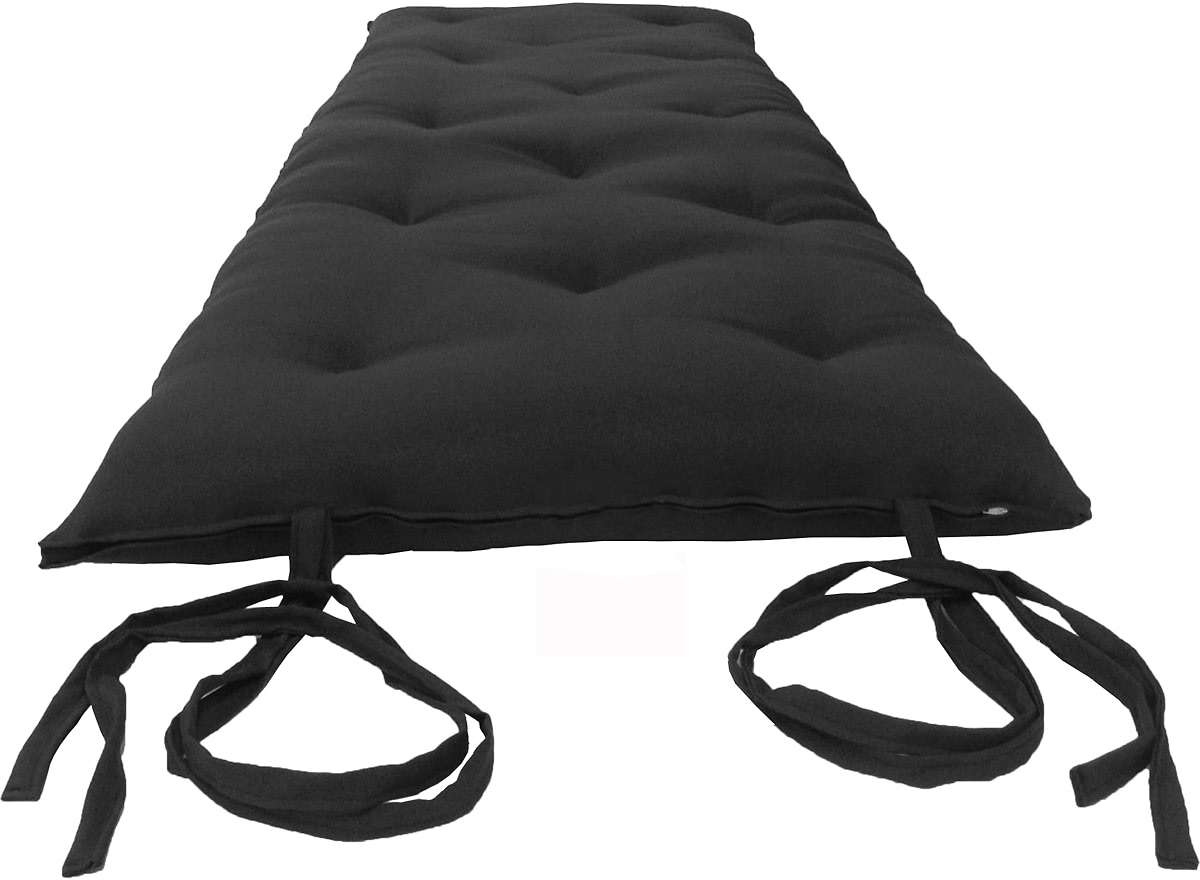 D&D Futon Furniture Cotton/Foam Traditional Japanese/Thai Floor Rolling Futon Mattresses, Yoga Meditation Mats, 3x30x80 Black - Image 1