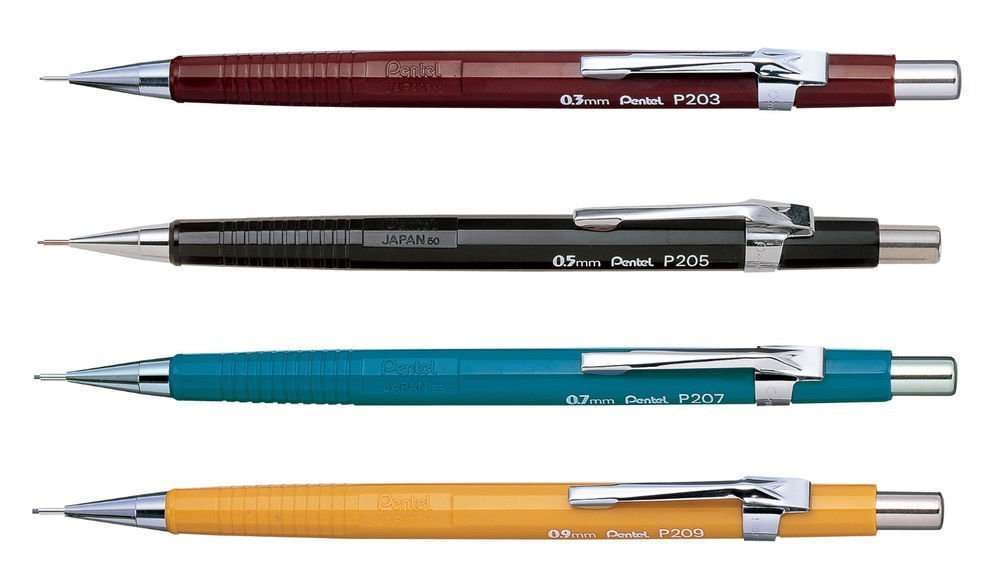 Pentel P200 Series Auto Mechanical Pencil Set of 4-0.3/0.5/0.7/0.9mm - Image 1