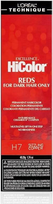 L'Oréal Technique HiColor Reds Permanent Hair Color - Lifts Dark Hair in One Step, No Brassiness, Rich, Smooth Creme Formula, Intense, Long-Lasting Color - Image 1