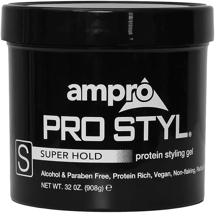 AmPro Pro Styl Styling Gel - Protects and Strengthens Your Strands - Non-Flaking, Alcohol Free, Vegan Formula - Flexible, Touchable Hold for All Hair Textures - Super Hold - 32 oz - Image 1