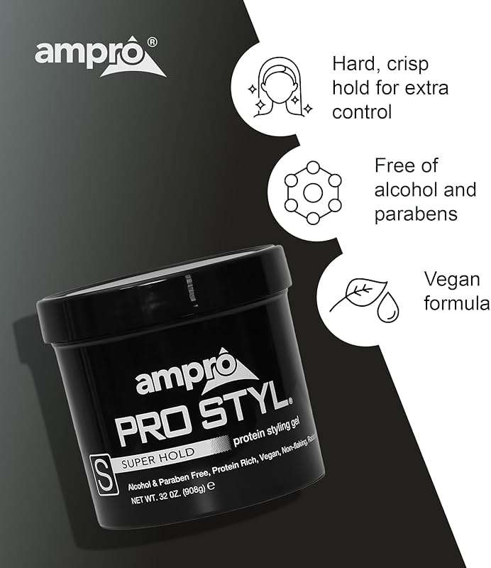 AmPro Pro Styl Styling Gel - Protects and Strengthens Your Strands - Non-Flaking, Alcohol Free, Vegan Formula - Flexible, Touchable Hold for All Hair Textures - Super Hold - 32 oz - Image 5