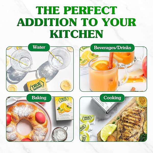 TRUE LEMON Water Enhancer, Bulk Dispenser, 100 Count (Pack of 1), 0 Calorie Drink Mix Packets For Water, Sugar Free Lemon Flavoring Powder Packets - Image 8