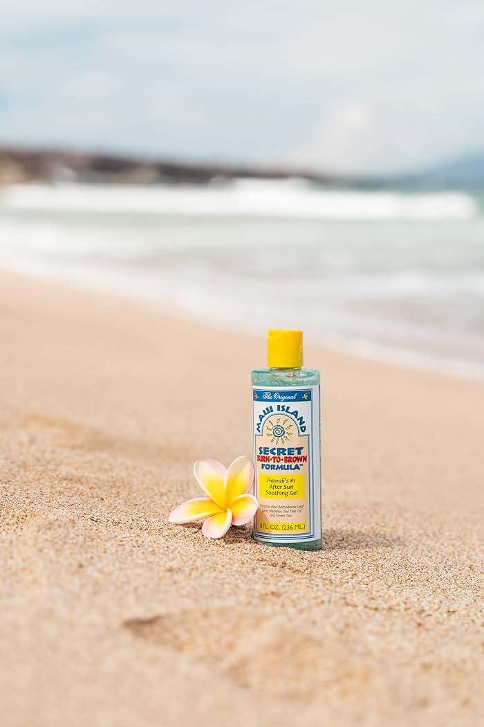 Maui Island Secret Burn to Brown Formula Aloe Sunburn Relief Gel, Soothing & Hydrating - Instant Cooling with Menthol & Tea Tree Oil 8 Oz. 1pack - Image 5