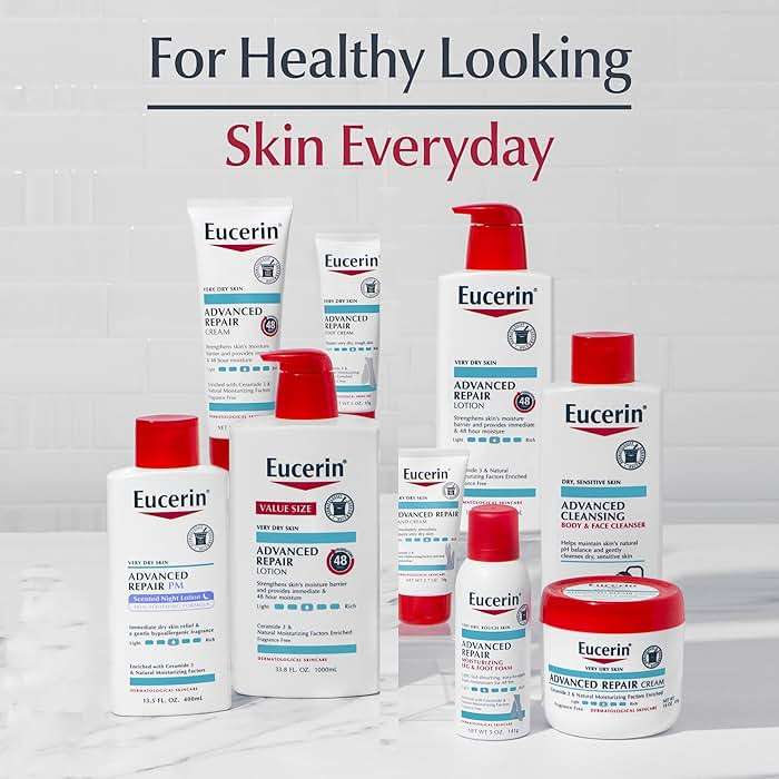 Eucerin Advanced Repair Cleansing Body and Face Cleanser, Gentle Face and Body Wash for Normal to Dry, Sensitive Skin, Soap Free and Unscented, 16.9 FL OZ Bottle - Image 12