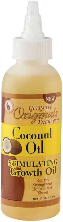 Originals by Africa's Best Therapy Coconut Oil Stimulating Growth Oil, Penetrates & Rejuvenates Hair, Skin and Nails For All Day Long Moisturizing and Conditioning, 4oz Bottle - Image 1