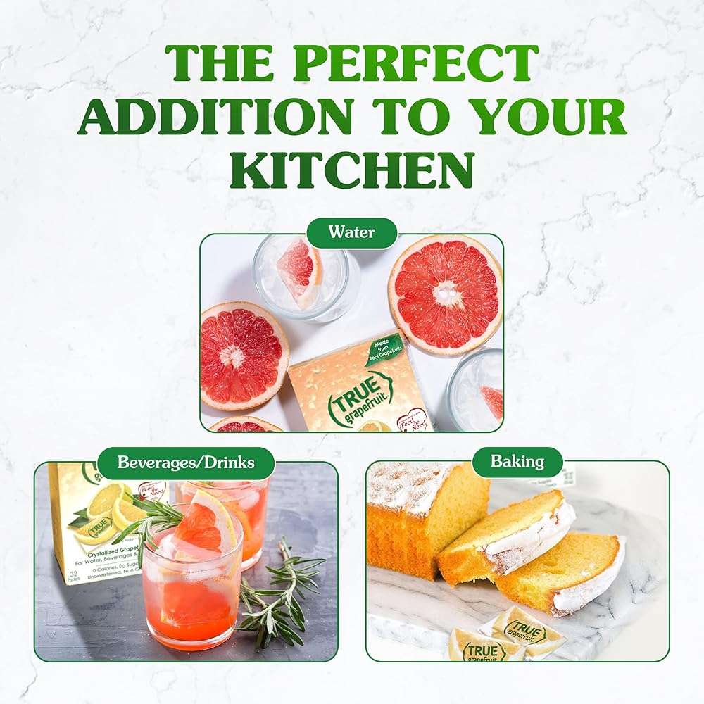 True Grapefruit 32ct (Pack of 1) - Water Enhancer - Bulk Dispenser - 0 Calorie Drink Mix Packets for Water - Sugar Free Grapefruit Flavoring Powder Packets - Image 5