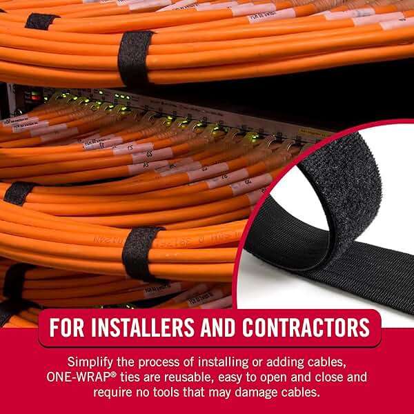 VELCRO Brand ONE-WRAP Roll Black | 30 Ft x 1-1/2 In | Reusable Self-Gripping Hook and Loop Tape | Cut Straps to Bundle Tie Materials and Tools in Garage Shed or Worksite - Image 6
